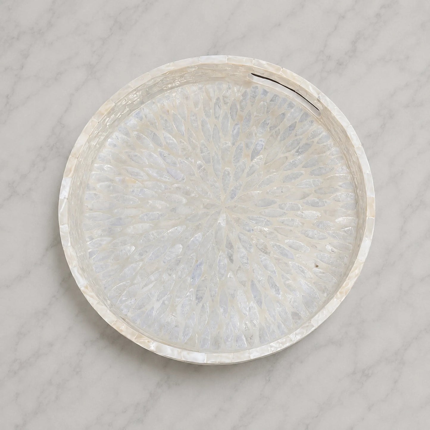 Mother of Pearl Round Tray – Handmade Decorative Serving Tray