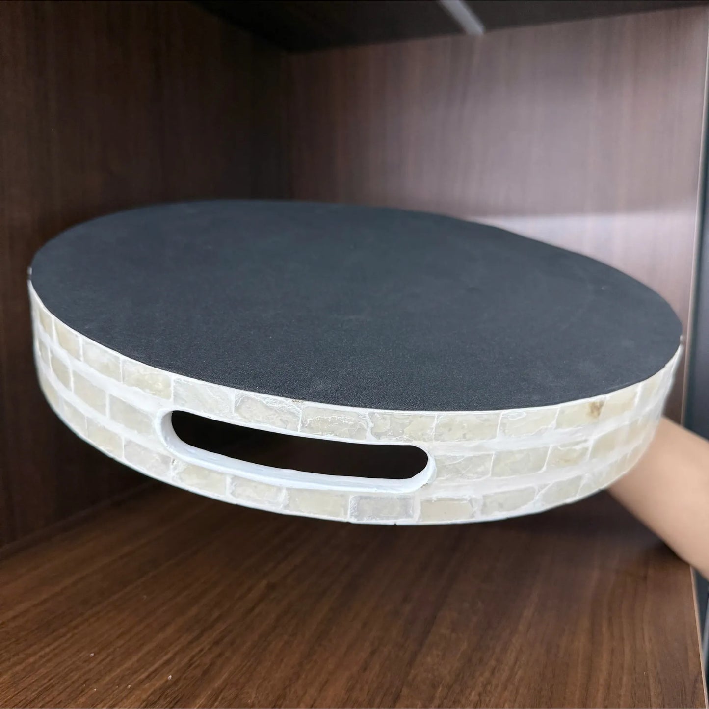 Mother of Pearl Round Tray, Decorative Coffee Table Serving Tray