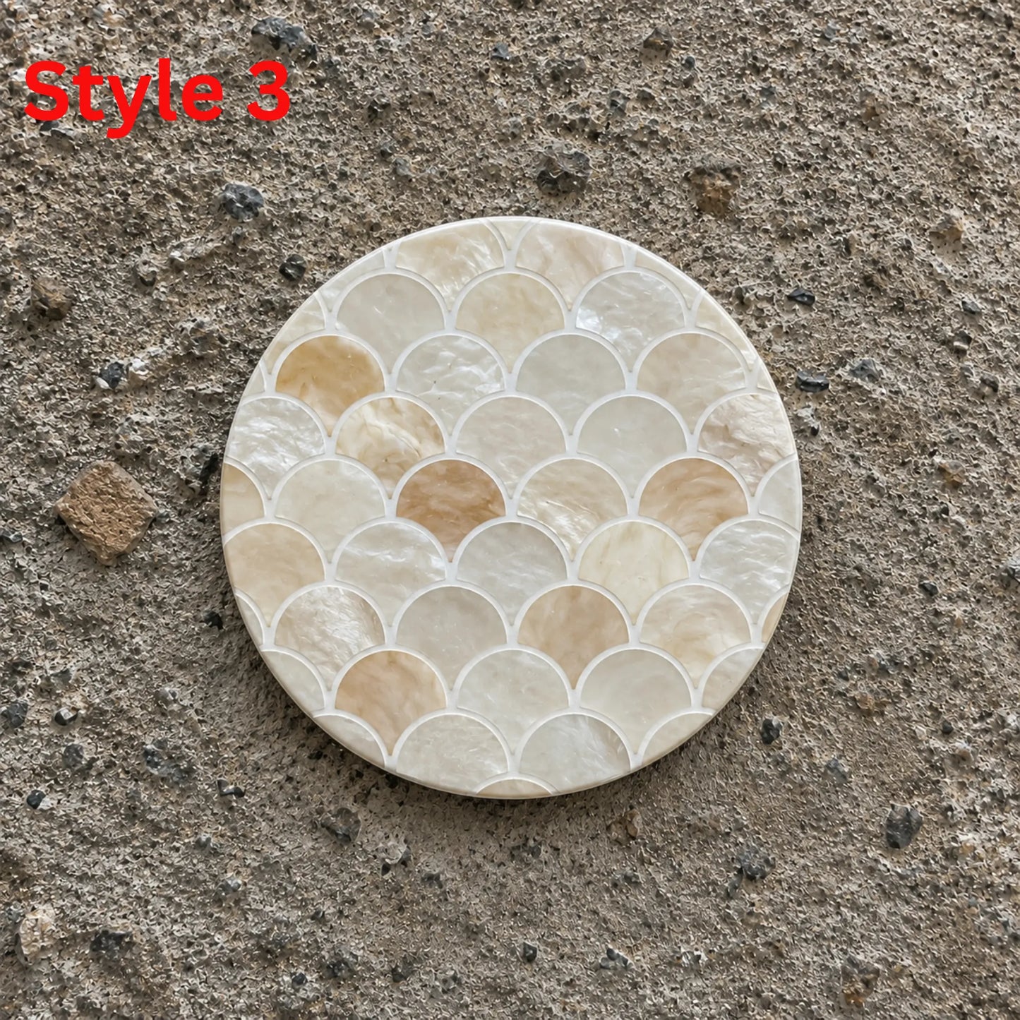 Mother of Pearl Coasters Set of 6 – Handmade Shell Inlay Coasters