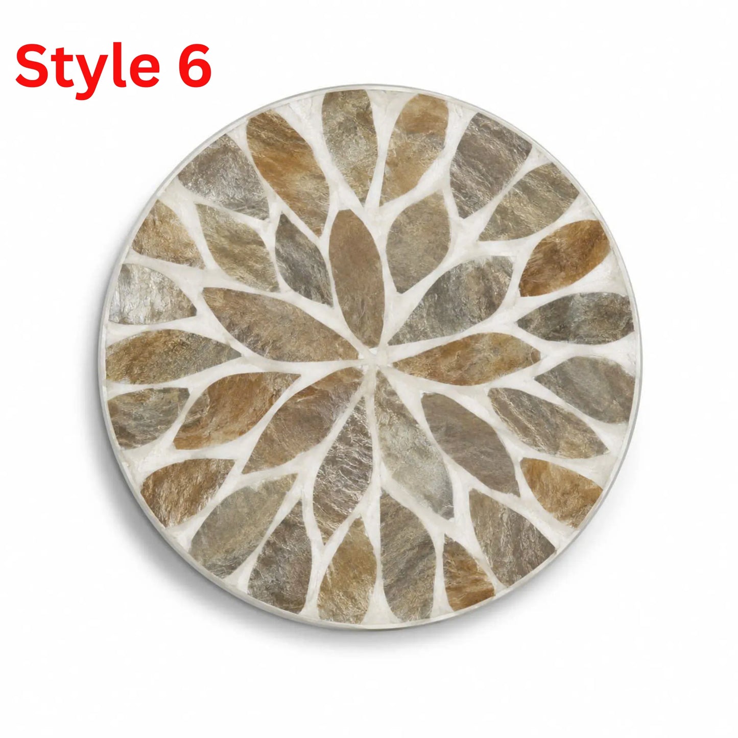 Mother of Pearl Coasters Set of 6 – Handmade Shell Inlay Coasters