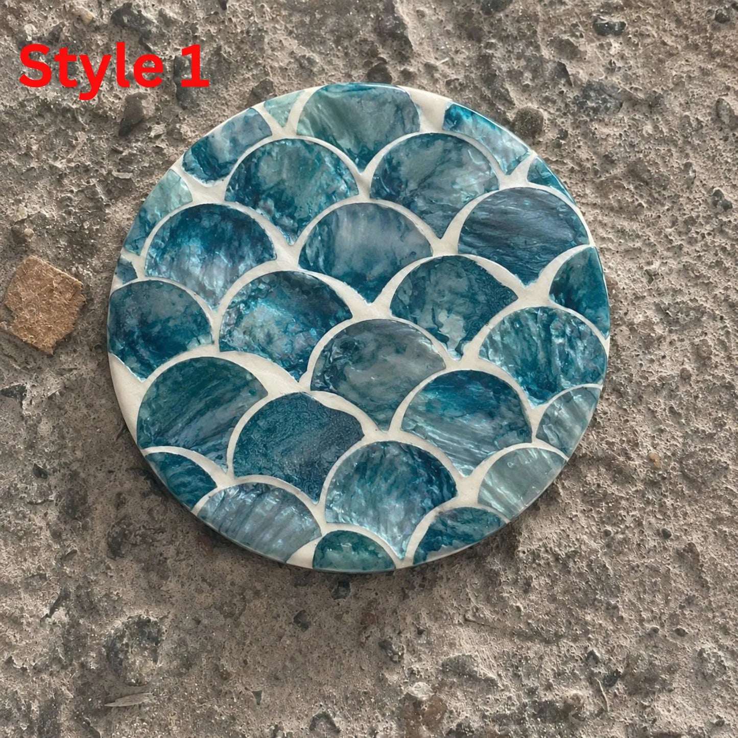 Mother of Pearl Coasters Set of 6 – Handmade Shell Inlay Coasters